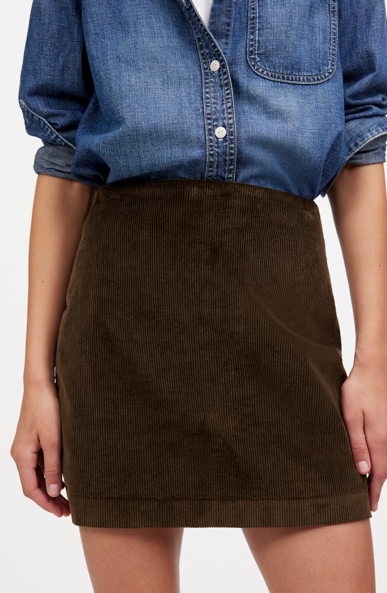 Madewell Corduroy Miniskirt, Main, color, Dark Carob