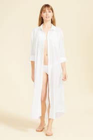 SITANO Positano Maxi Shirt Dress Cover-up