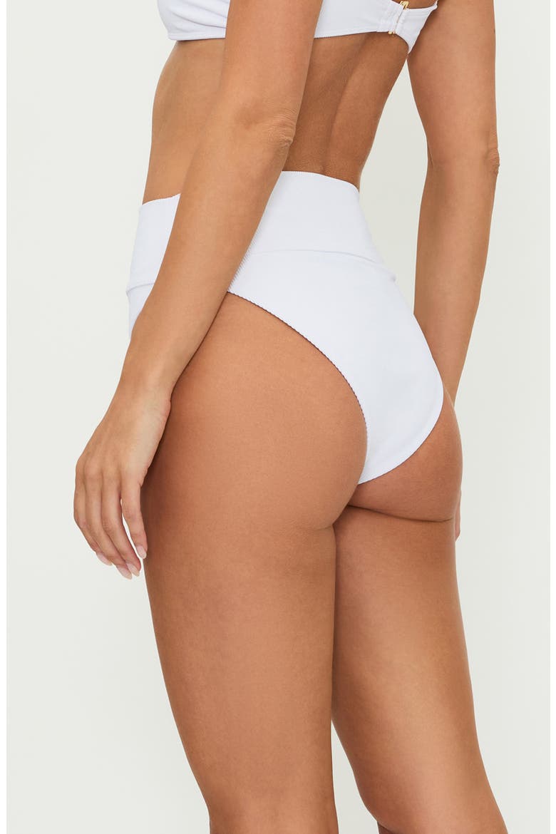 Highway High Waist Bikini Bottoms, Alternate, color, WHITE
