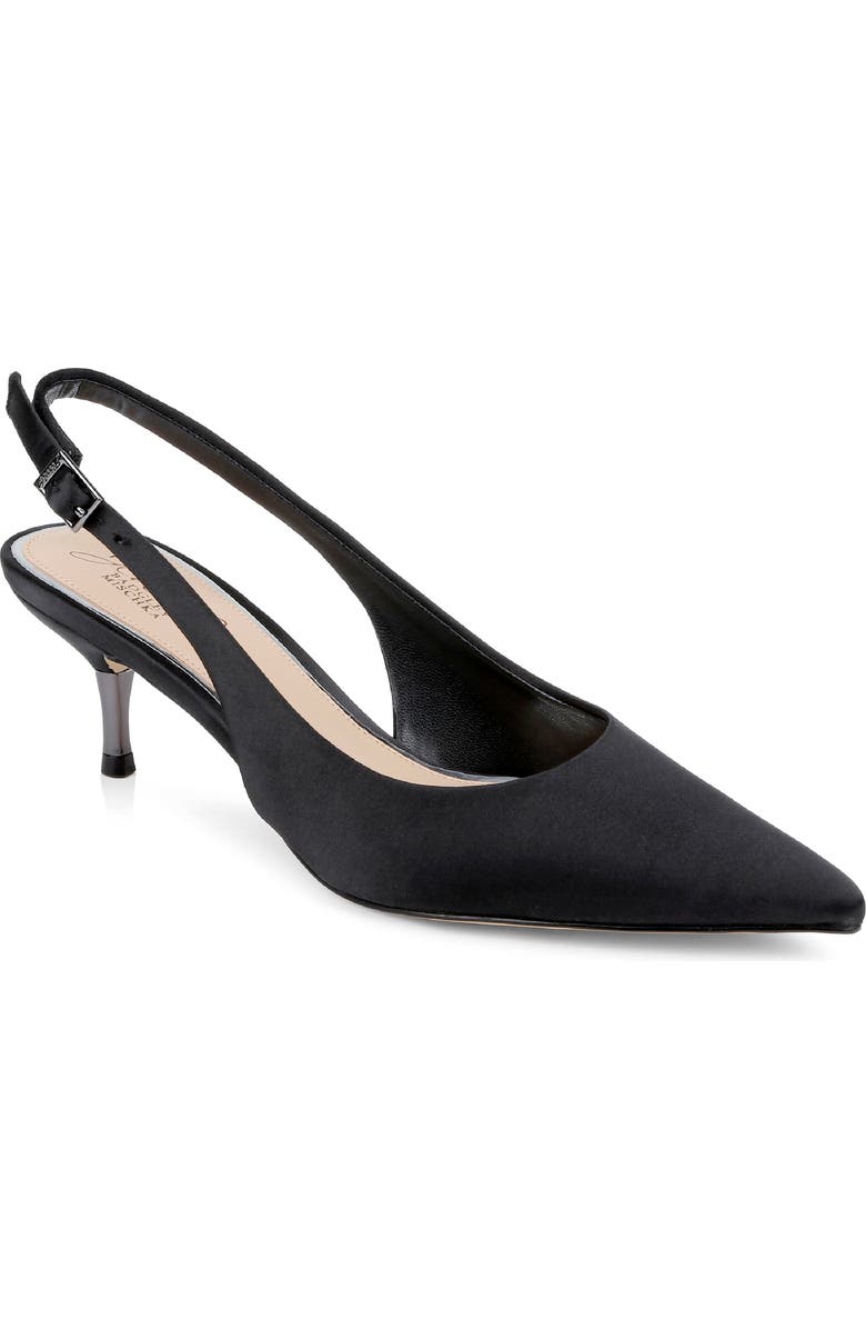 Jewel Badgley Mischka Ilana Slingback Pump, Main, color, Black Satin