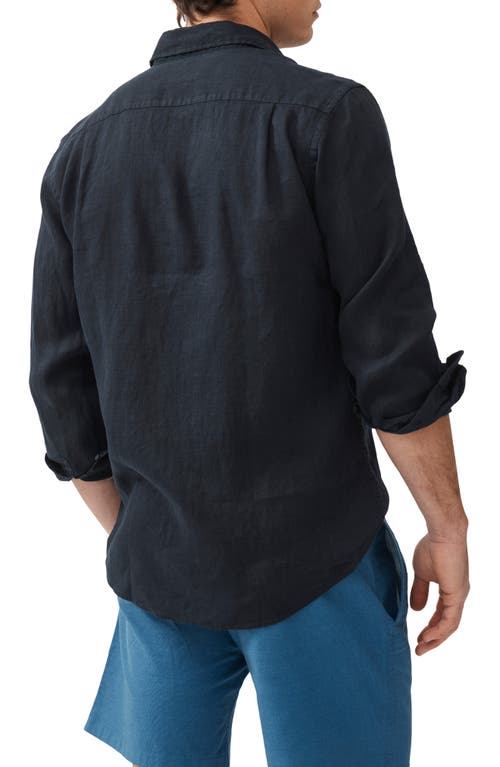 Rodd & Gunn Coromandel Button-up Linen Shirt In Midnight