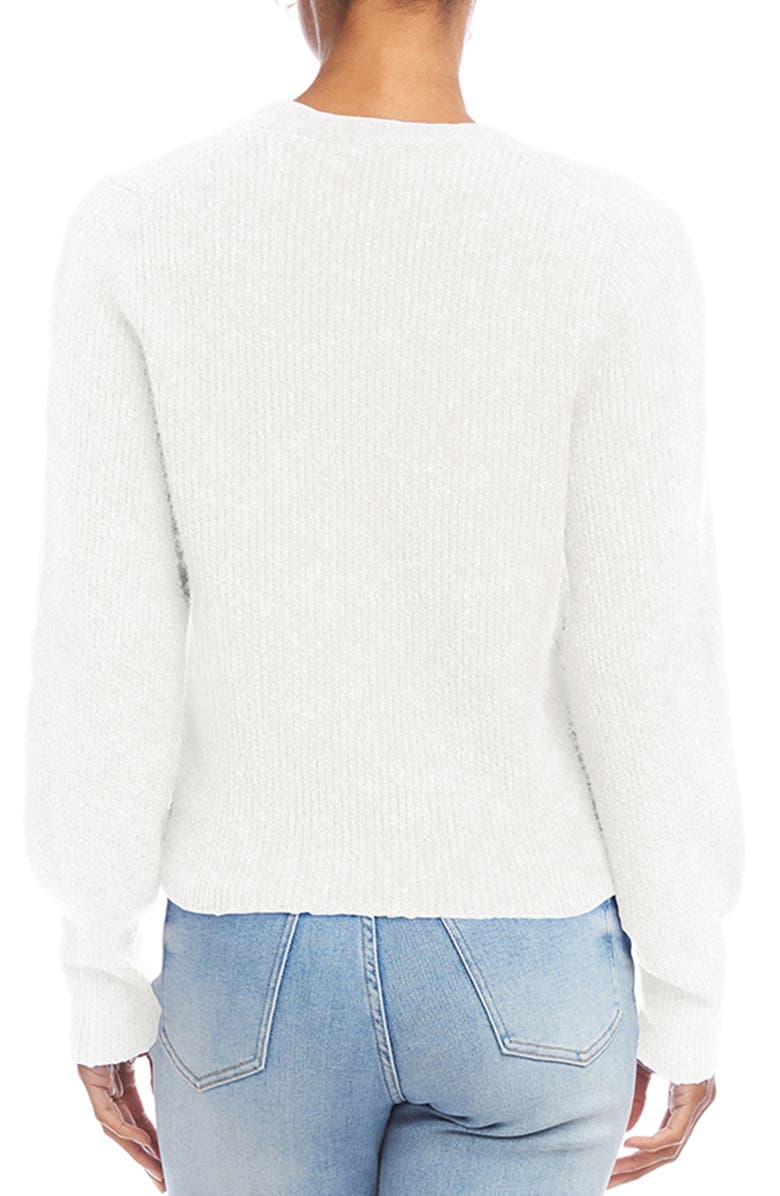 Karen Kane V-Neck Rib Cardigan, Alternate, color, Off White