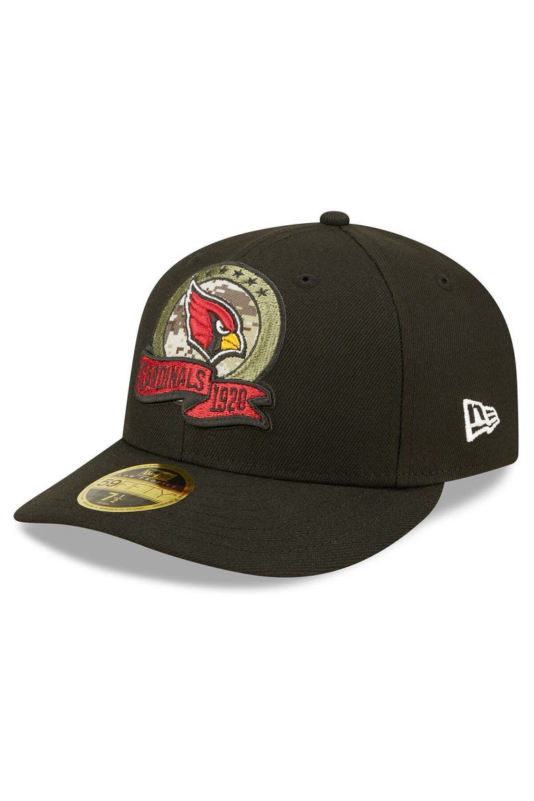 Men's New Era Black Arizona Cardinals 2022 Salute To Service Low Profile 59FIFTY Fitted Hat, Alternate, color, Black