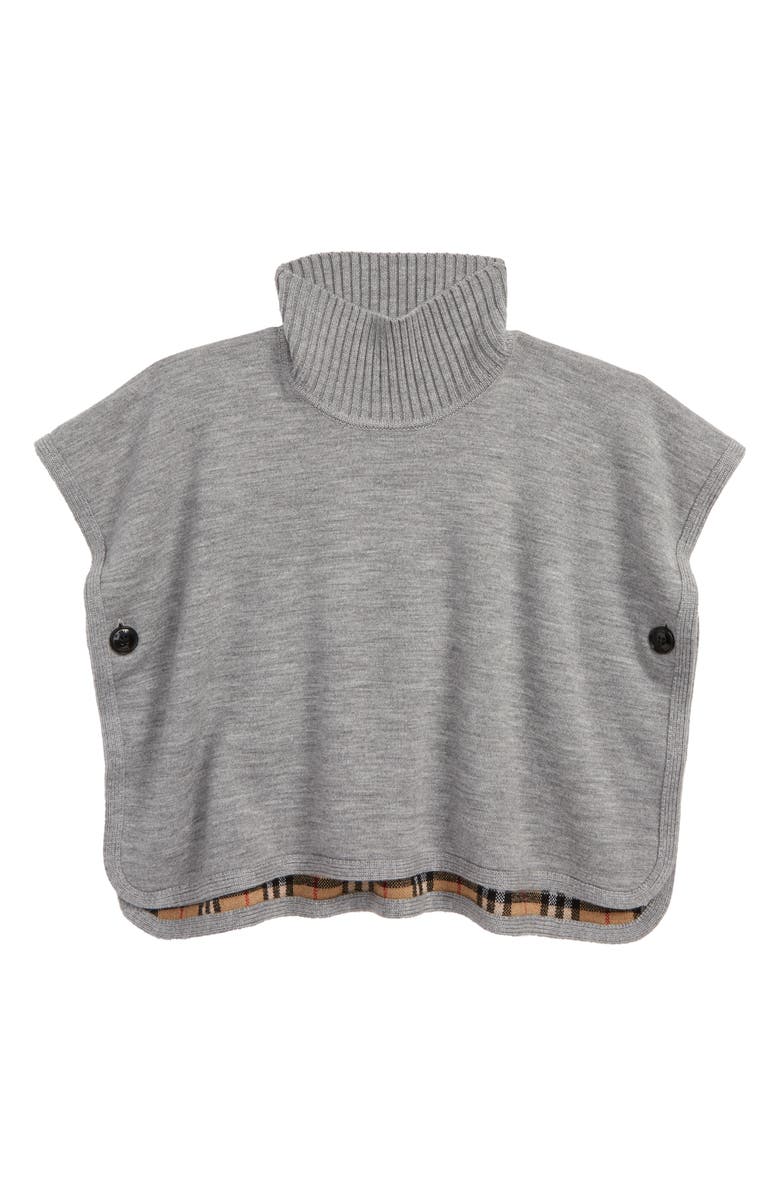 Burberry Beatrix Reversible Merino Wool Blend Poncho, Main, color, 