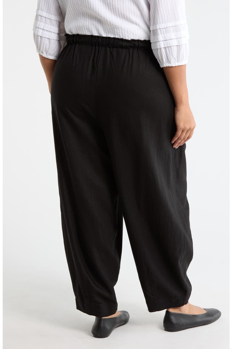 Drawstring Lantern Pants, Alternate, color, BLACK