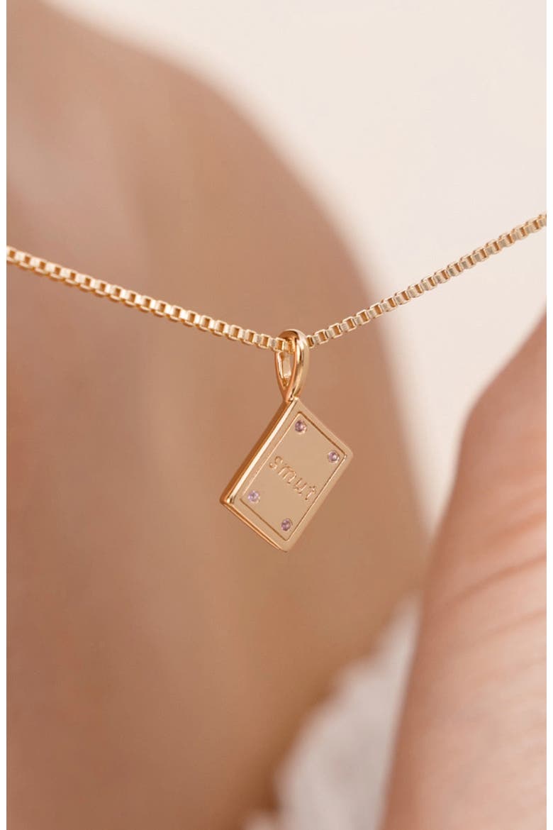 Smut Book Pendant Chain Necklace, Alternate, color, Gold Vermeil