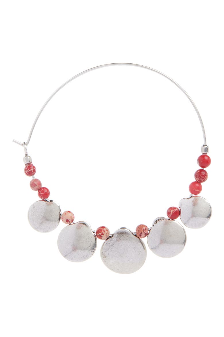 Adriel Large Hoop Earrings, Alternate, color, RIO RED/ SILVER