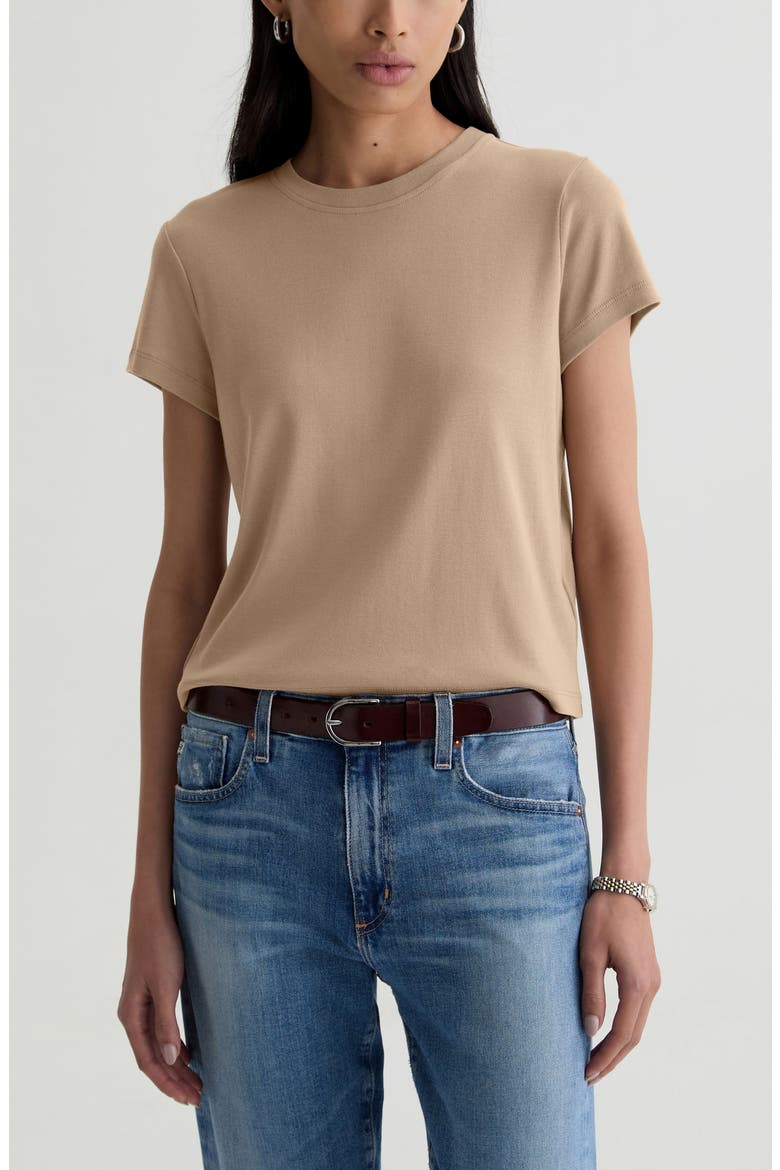 Sadie Crop T-Shirt, Main, color, KHAKI SAND
