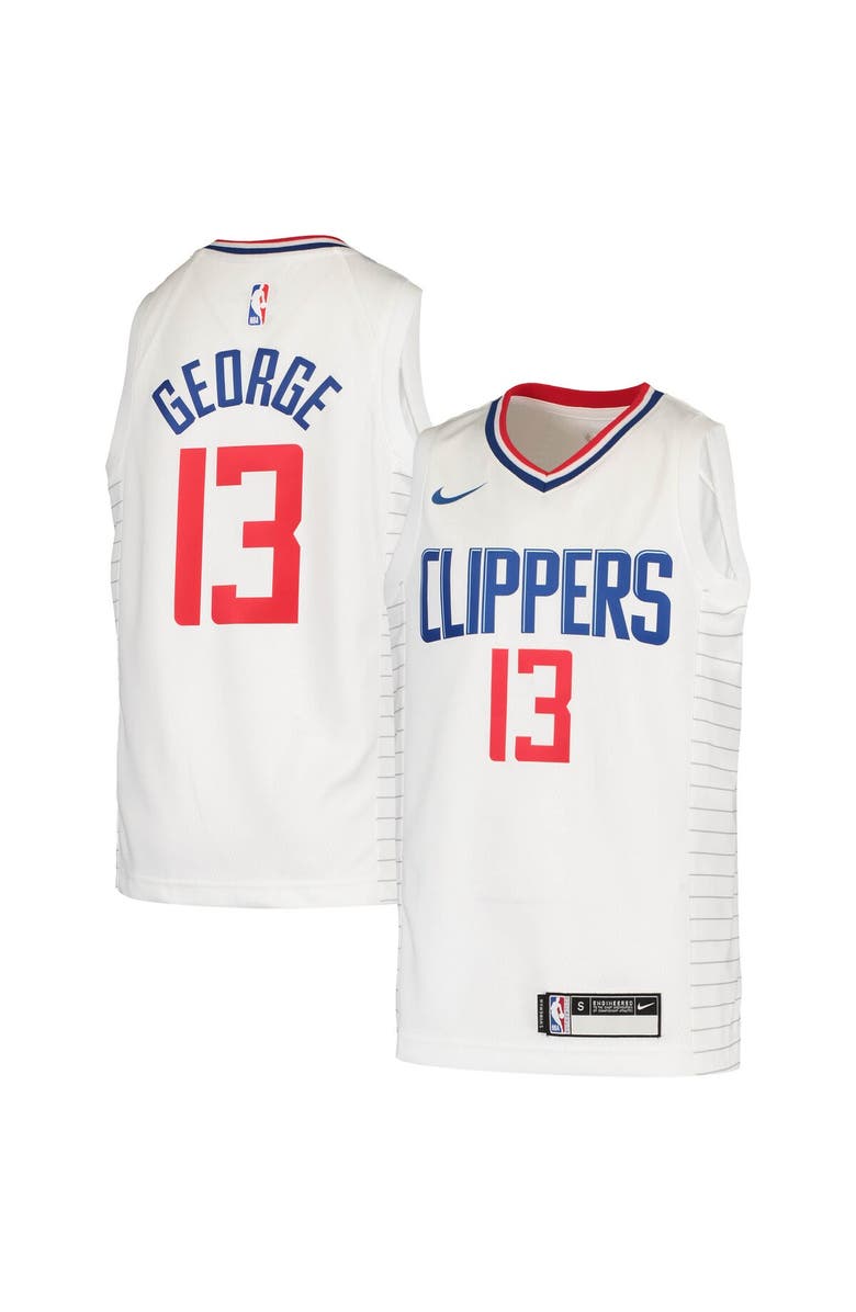 Nike Youth Nike Paul George White LA Clippers 2020/21 Swingman Jersey - Association Edition, Main, color, 
