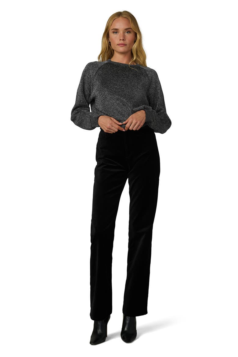 The Margot Velvet Straight Leg Pants, Alternate, color, BLACK