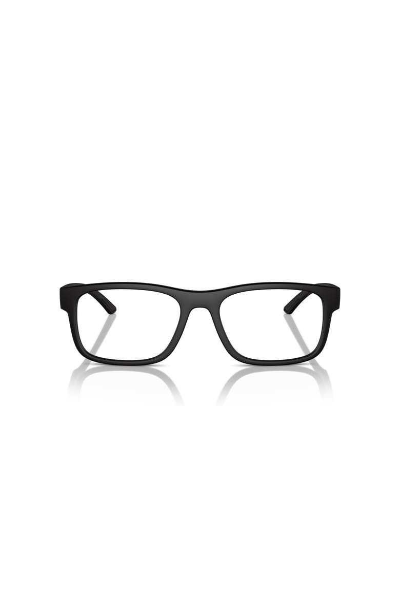 Prada Linea Rossa 52mm Rectangle optical glasses, Alternate, color, Black
