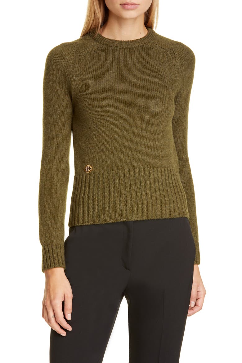 Logo Monogram Cashmere Sweater, Main, color, SPRUCE