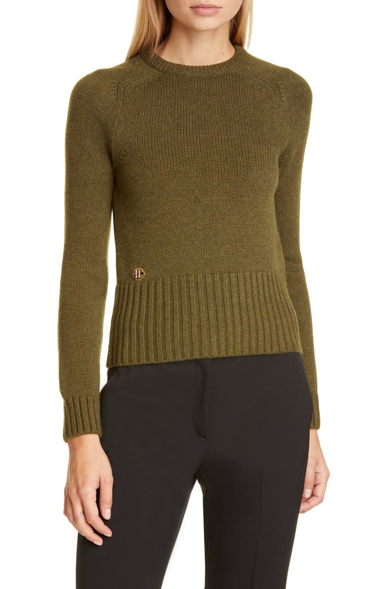 Michael Kors Collection Logo Monogram Cashmere Sweater, Main, color, 