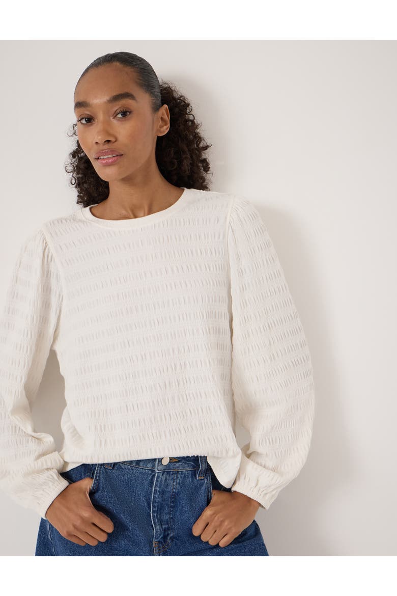 Thalia Seersucker Top, Alternate, color, Stone White