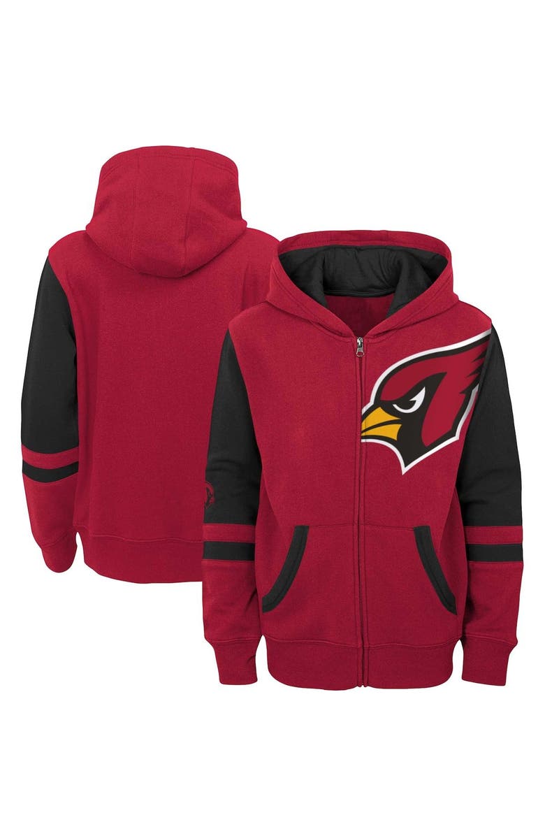 Outerstuff Youth Cardinal Arizona Cardinals Colorblock Full-Zip Hoodie, Main, color, Cardinal