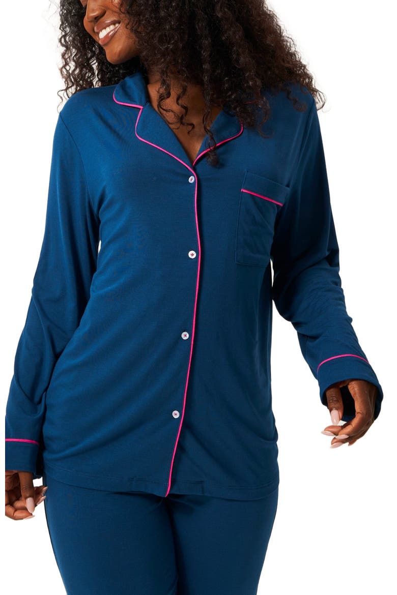Long Pyjama Set, Alternate, color, Midnight & Raspberry