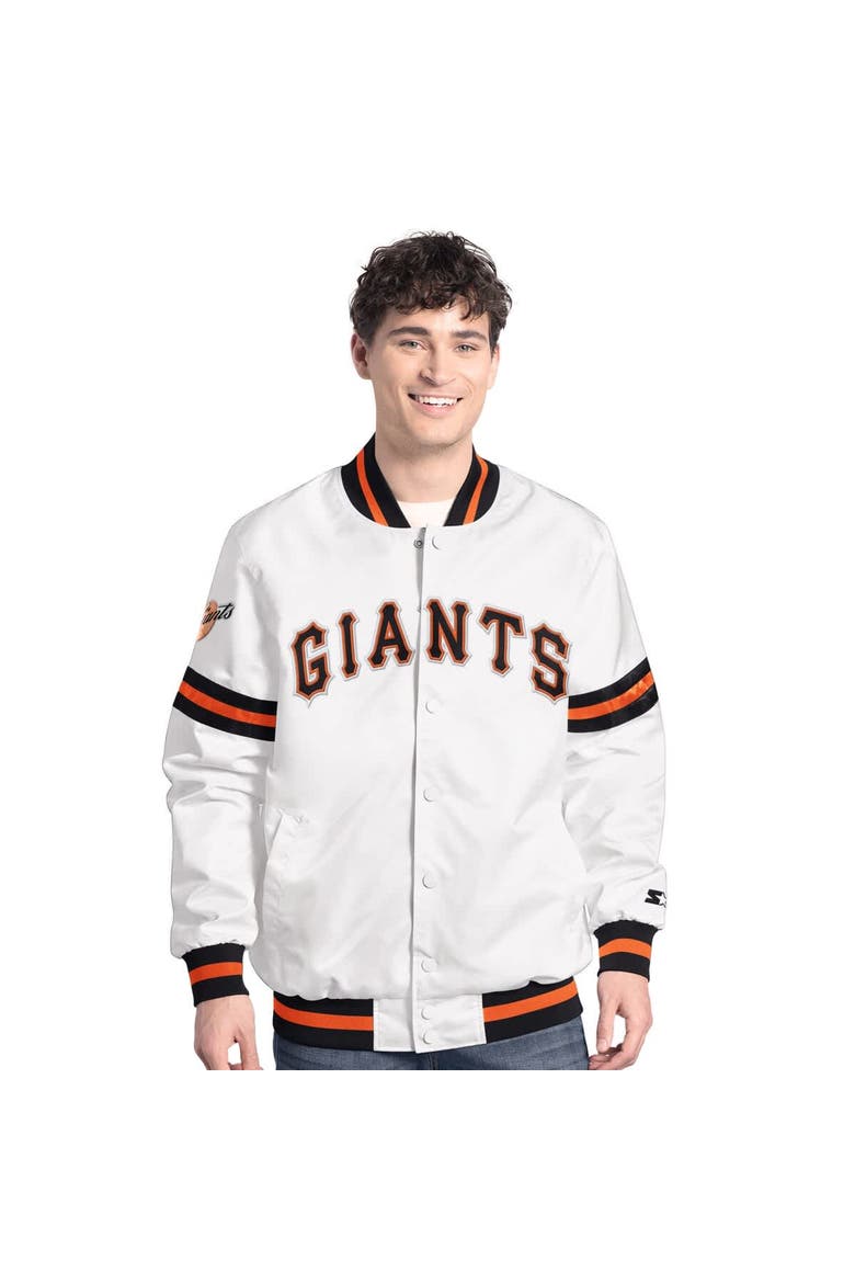 Men's Starter  White San Francisco Giants Cooperstown Scout Full-Snap Varsity Jacket, Main, color, White