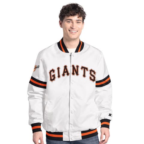 Men's Starter  White San Francisco Giants Cooperstown Scout Full-Snap Varsity Jacket
