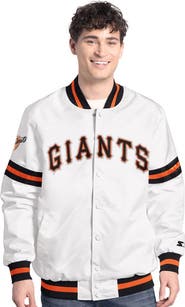 STARTER Men's Starter White San Francisco Giants Cooperstown Scout Full-Snap Varsity Jacket