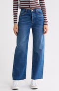Princess Polly Fawcett High Waist Raw Hem Straight Leg Jeans