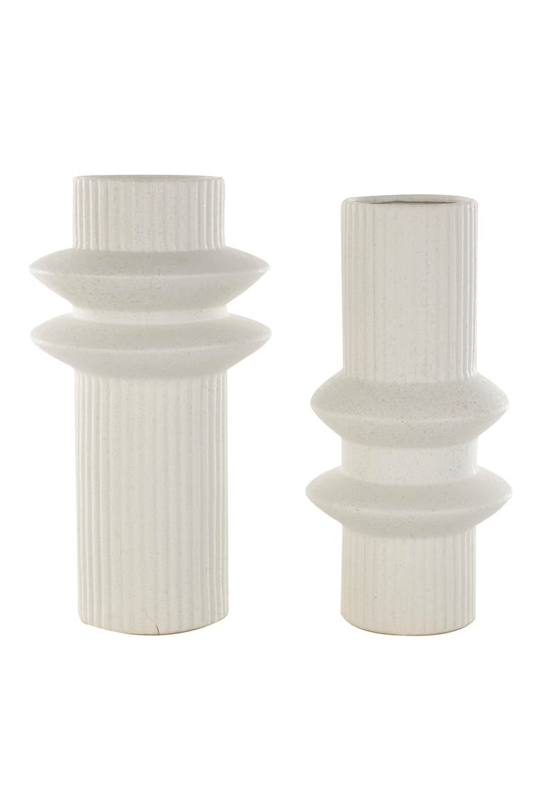 2-Piece Ceramic Vase Set, Alternate, color, WHITE