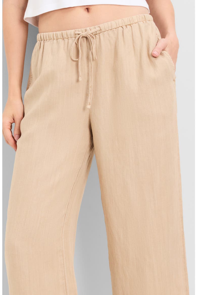 Tali Linen Blend Wide Leg Drawstring Pants, Alternate, color, MACADAMIA
