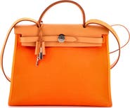 Pre-Owned Hermes Herbag Zip Leather and Toile 31