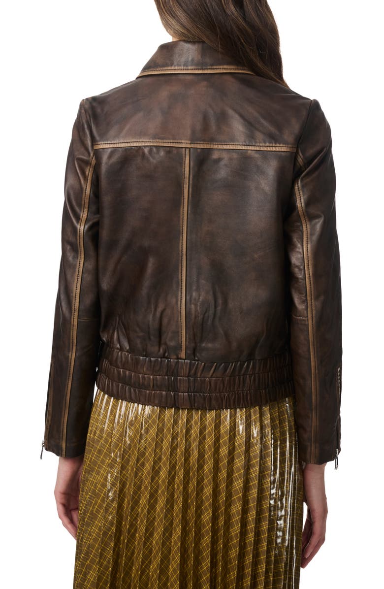 Bernardo Distressed Lambskin Leather Jacket, Alternate, color,
