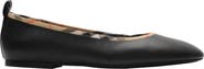 Burberry Check Trim Leather Robin Ballerinas