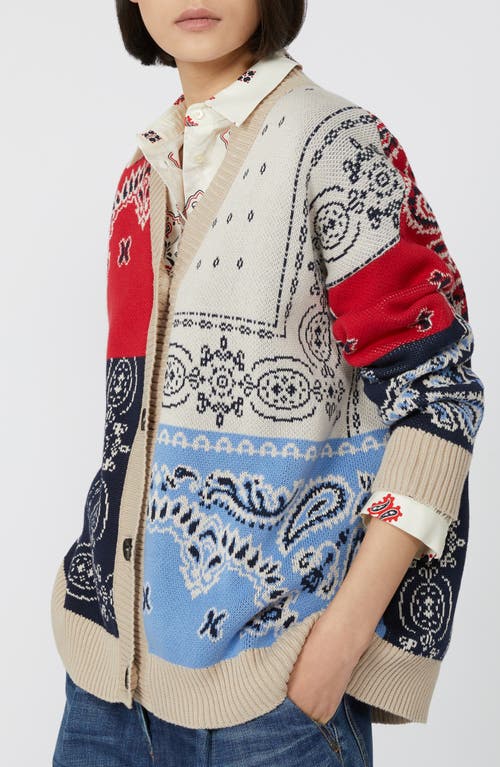 Weekend Max Mara Baobab Mixed Print Cotton Cardigan In Multi