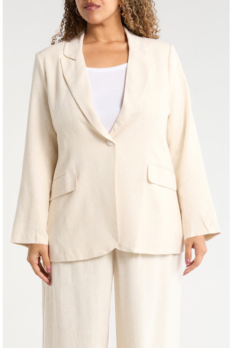 Candida Fitted Notch Lapel Blazer, Main, color, NATURAL