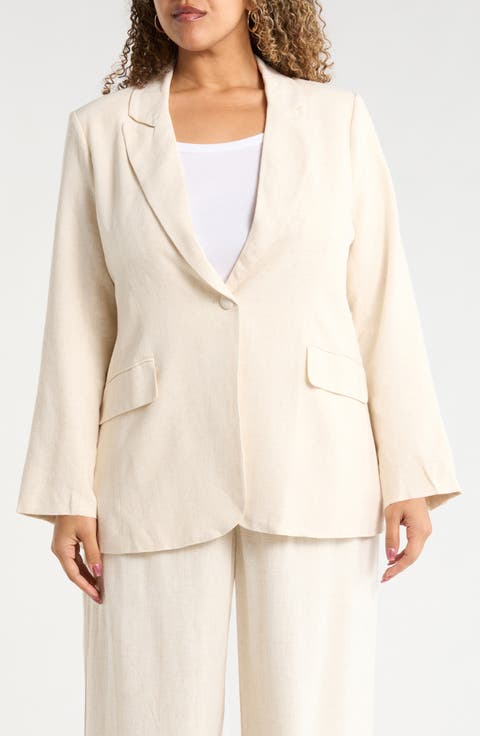 Candida Fitted Notch Lapel Blazer (Plus)