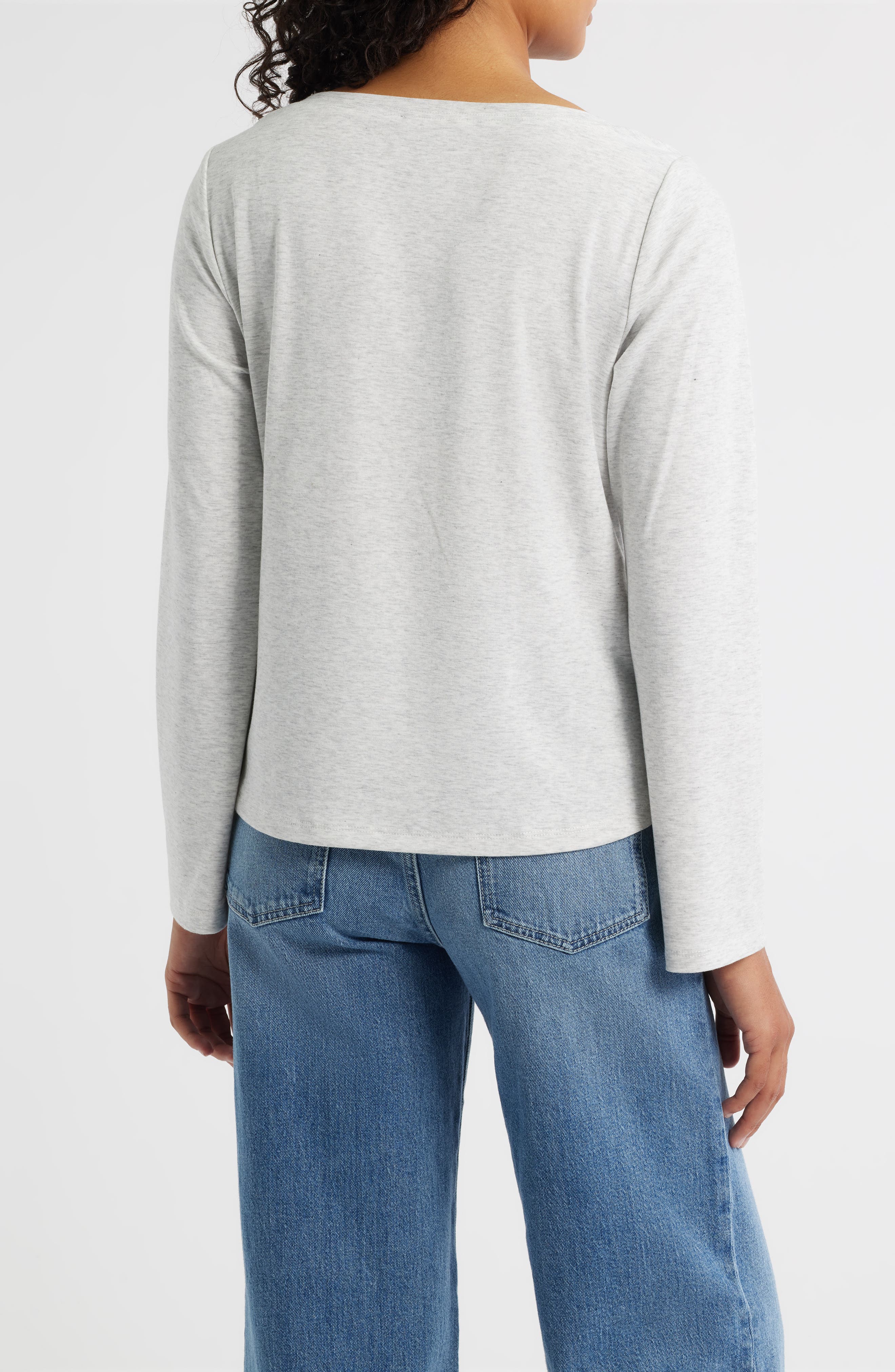 Boat Neck Long Bell Sleeve T-Shirt - image 2