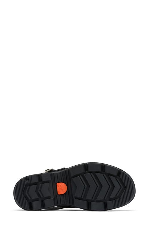 Sorel Roman Leather Slingback Platform Clogs In Black/black