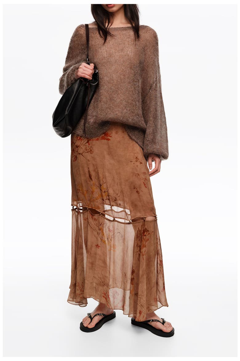 Flared Buttoned Skirt, Alternate, color, UNDERWATER GARDEN