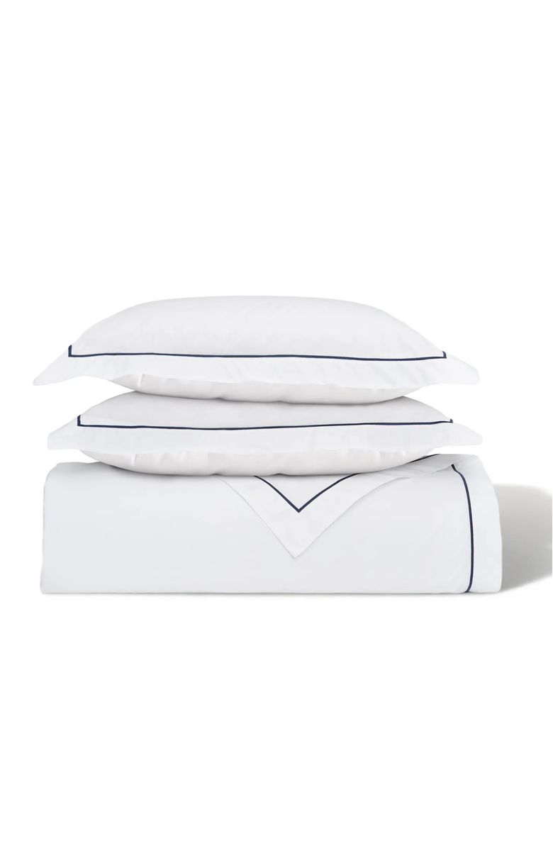 Ela Lane USA Heirloom Organic Percale Duvet Cover, Main, color, White - King