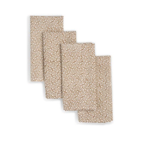 Vertex Hand Block Printed Napkins - Set of 4
