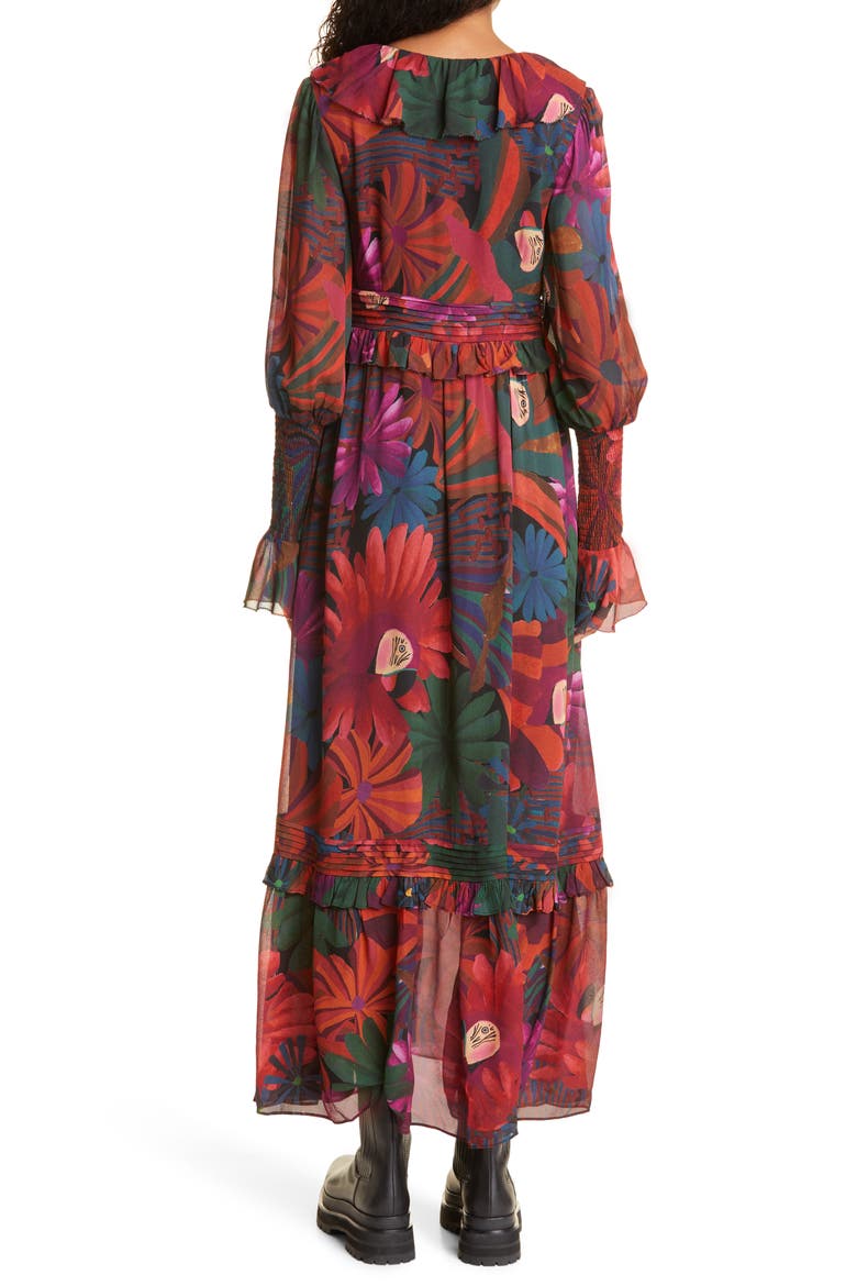 Bird Flowers Long Sleeve Dress, Alternate, color, BIRD FLOWERS