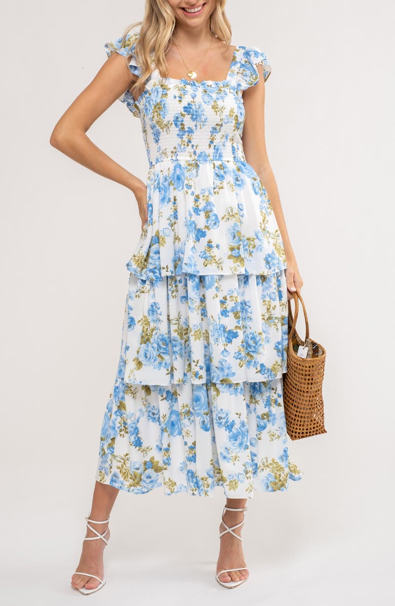 Floral Tiered Midi Dress