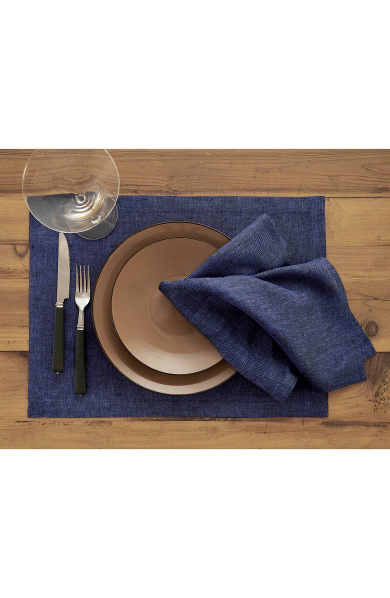 Solino Home Linen Dinner Napkins - Athena, 20" x 20", Alternate, color, Chambray Navy