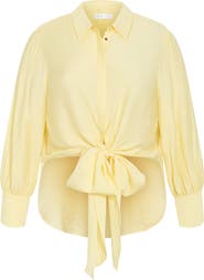 City Chic Rosabella Tie Hem Button-Up Shirt