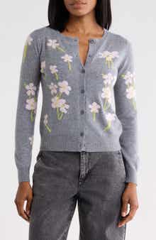 Floral Intarsia Cashmere Cardigan