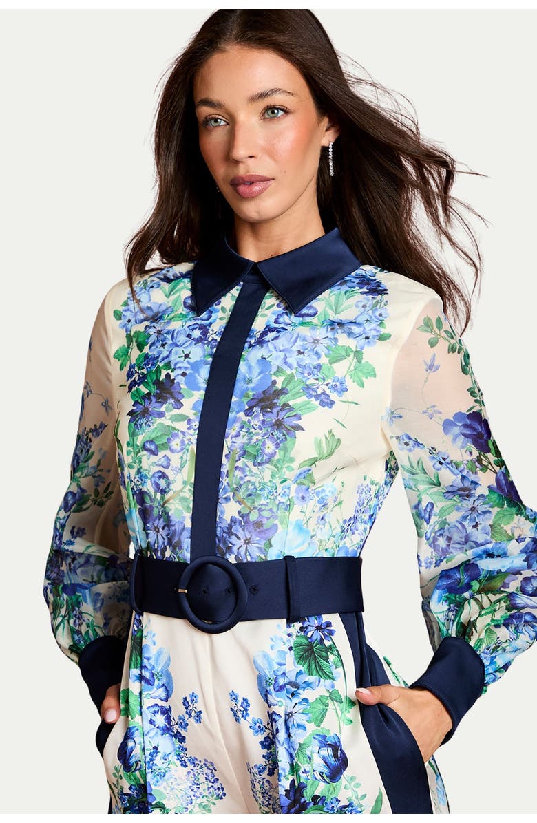 Coast Long Sleeve Placement Print Jumpsuit, Alternate, color, Ivory