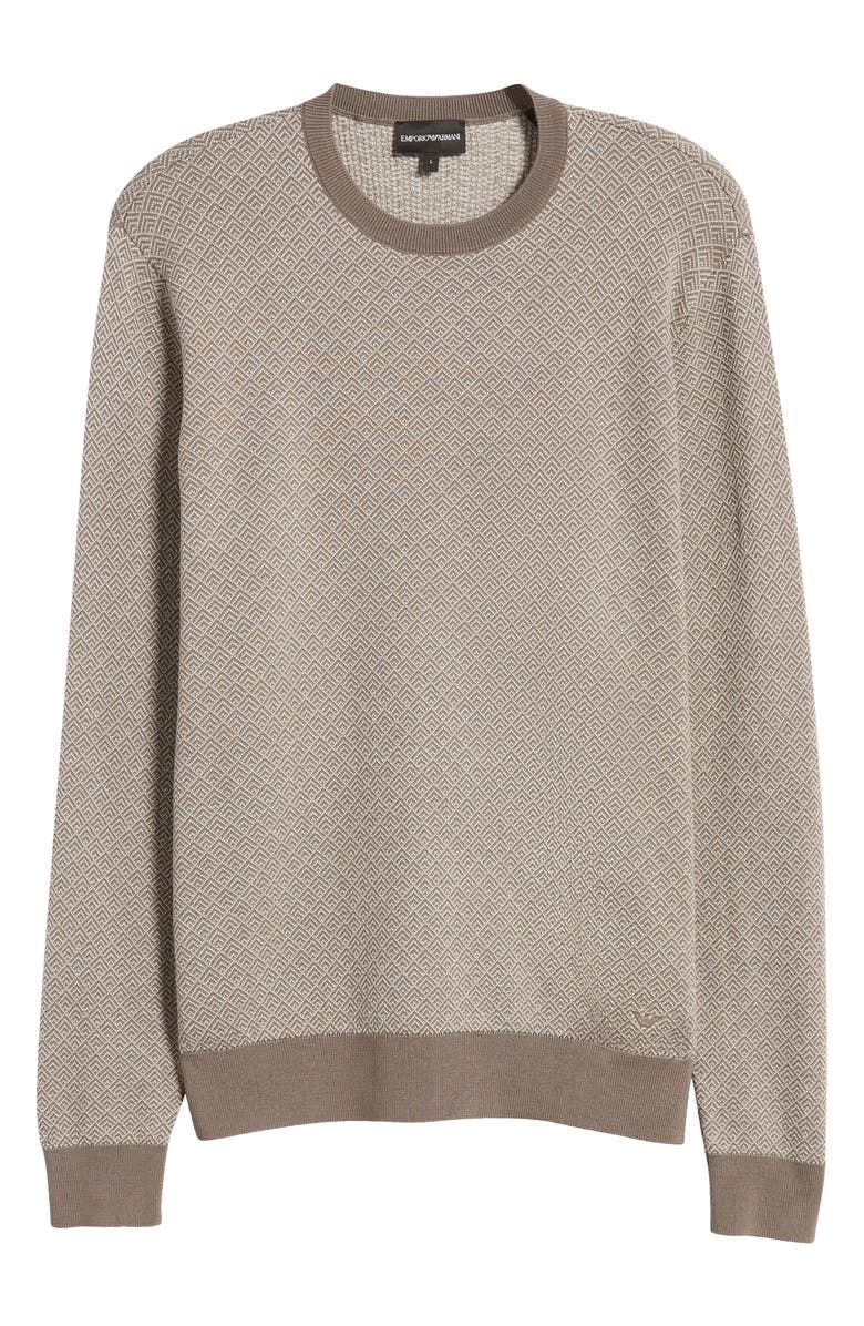 Emporio Armani Geometric Jacquard Virgin Wool Sweater, Alternate, color,