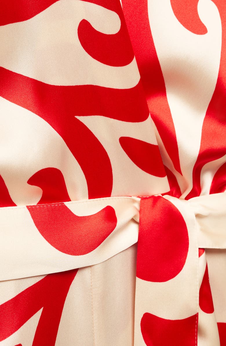 MANGO Printed Tie Belt Satin Jumpsuit, Alternate, color,