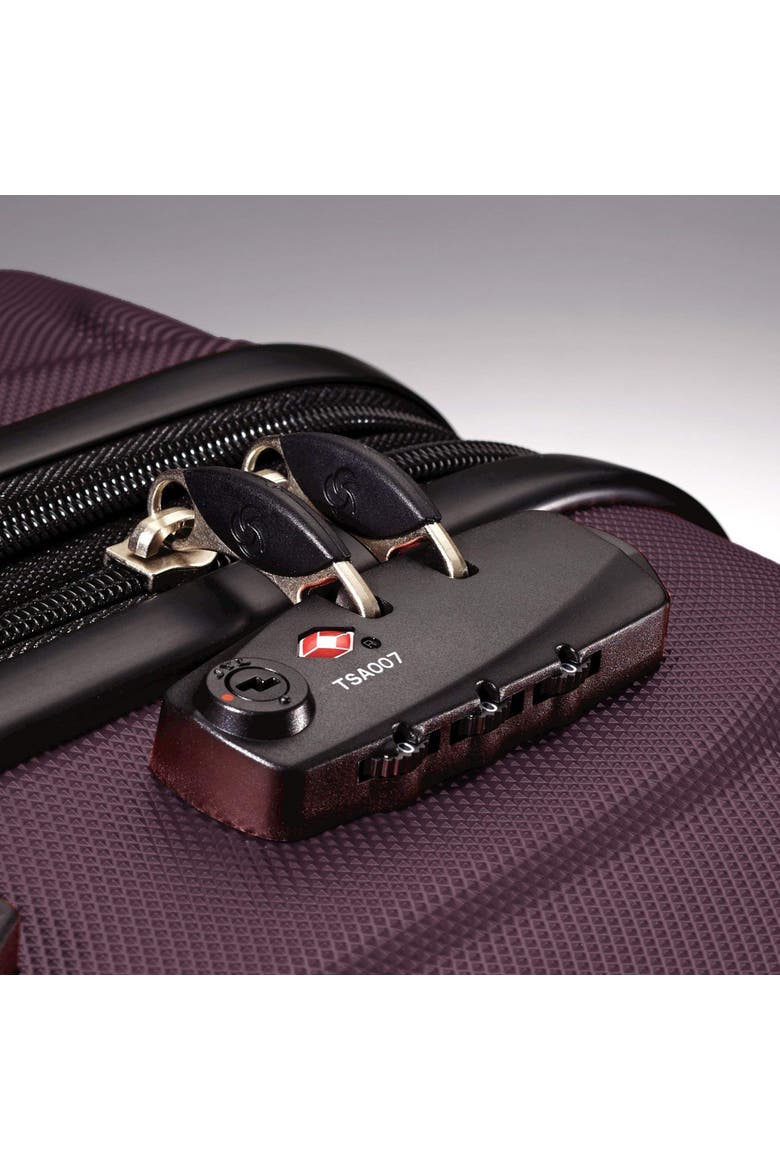 Omni PC Hardside Expandable 24" Medium Checked Spinner Luggage, Alternate, color, Purple
