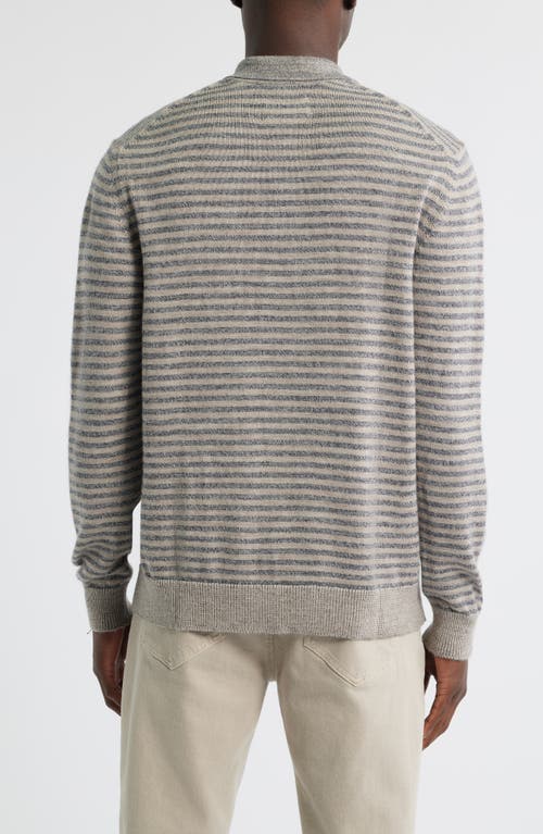 Alex Crane Anchor Merino Wool Polo Sweater In Gray