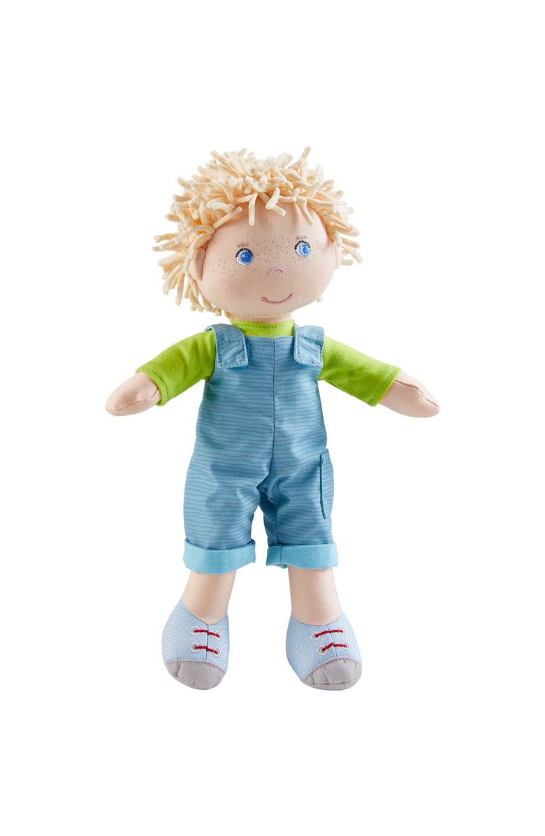 HABA Play Time Outfit for 12" HABA Soft Dolls - Gender Neutral Shirt & Overalls, Alternate, color,