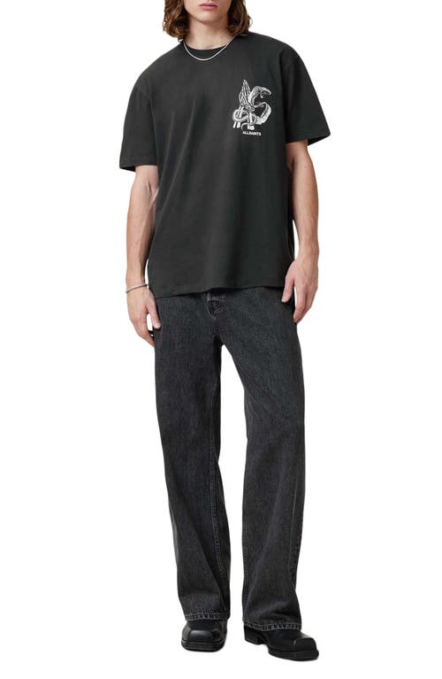 Allsaints Asp Graphic T-shirt In Washed Black
