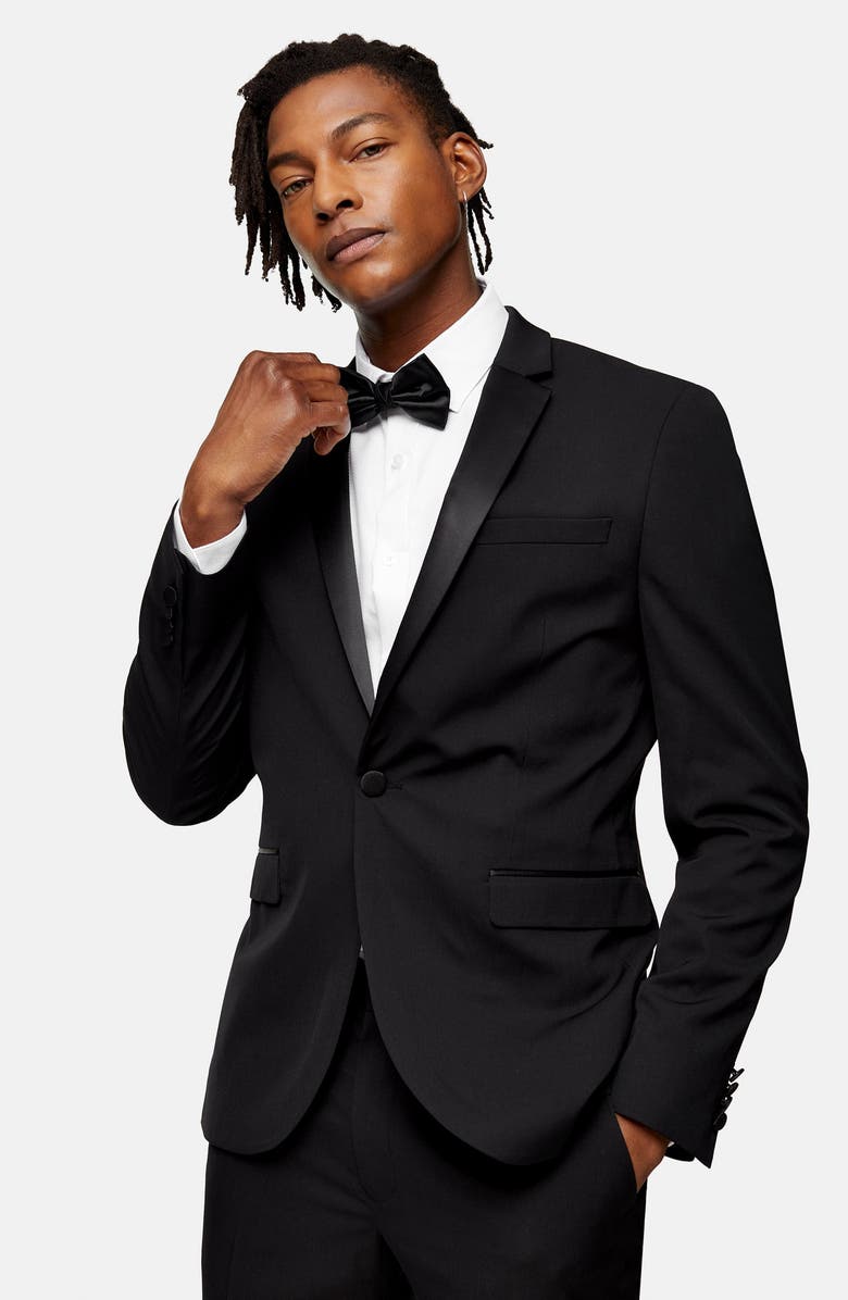 Topman Skinny Tux Jacket, Alternate, color, 